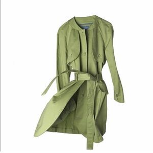 Vera Wang Pea Green Trench Coat